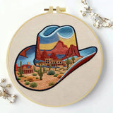Desert Cowboy Hat Embroidery Kit Kits For Stitchers