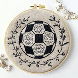 Hand-Embroidered Soccer Ball Wall Art – Football Hoop Decor