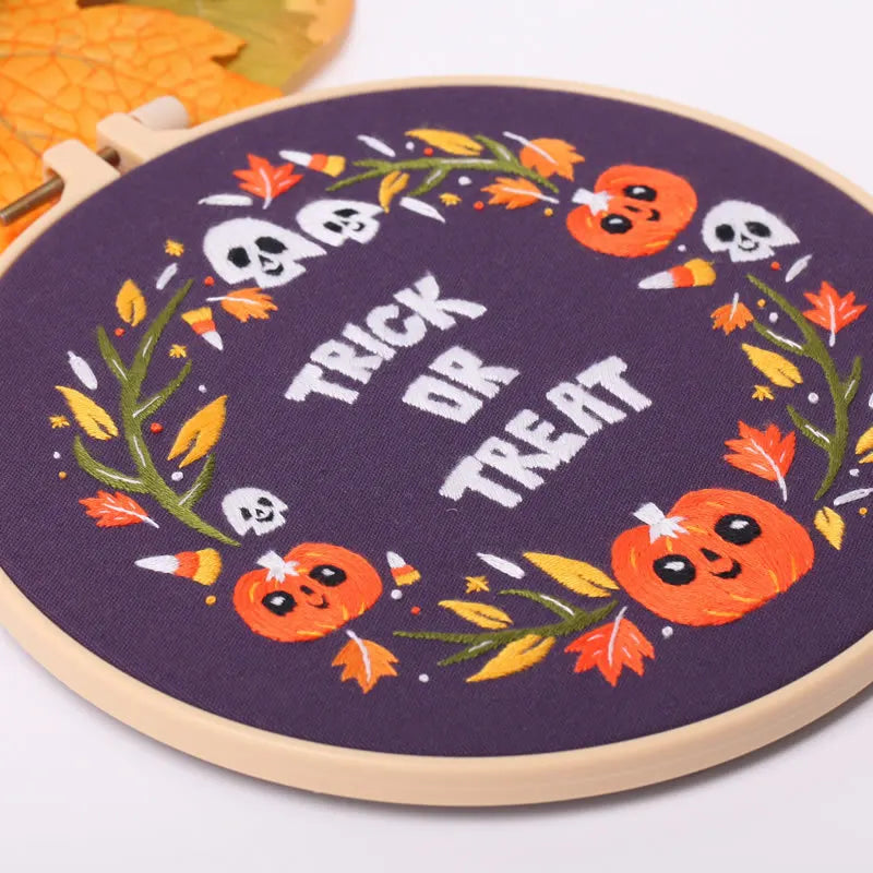 Cute Halloween Embroidery Kit Collection – 6 Designs