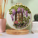 Windows & Flowers Hand Embroidery Kit The Stichers Heavane