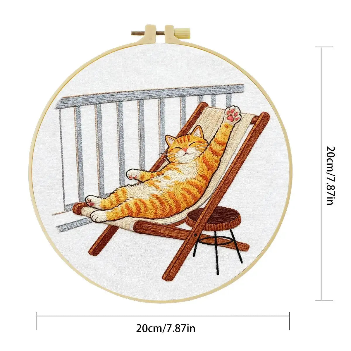 Lazy Summer Cat Embroidery Kit Kits For Stitchers