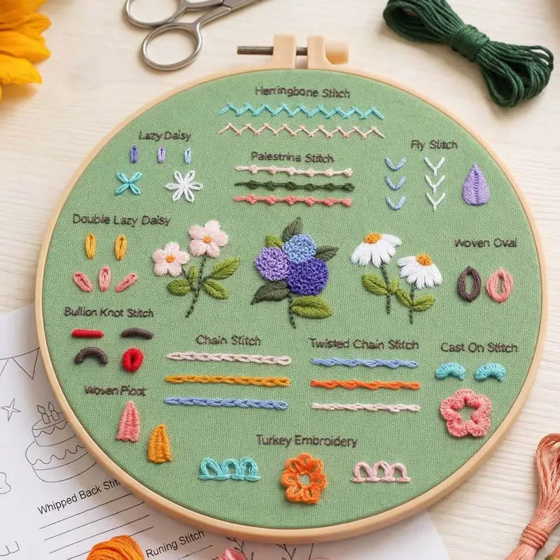 4-Piece Beginner Embroidery Learning Kit Kits For Stitchers