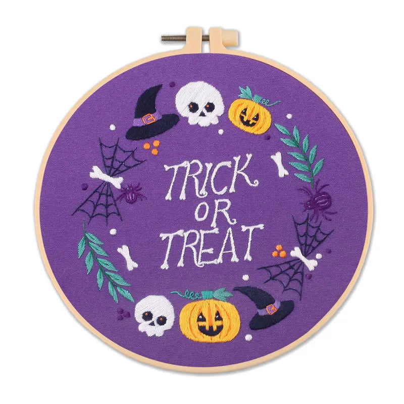 Cute Halloween Embroidery Kit Collection – 6 Designs