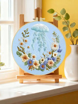 Moonlit Jellyfish Floral Embroidery Kit ๐๐ชผ๐ผ Kits For Stitchers