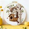 Cute Kitten Embroidery Kit for Beginners – DIY Cat Hand Embroidery Hoop Set