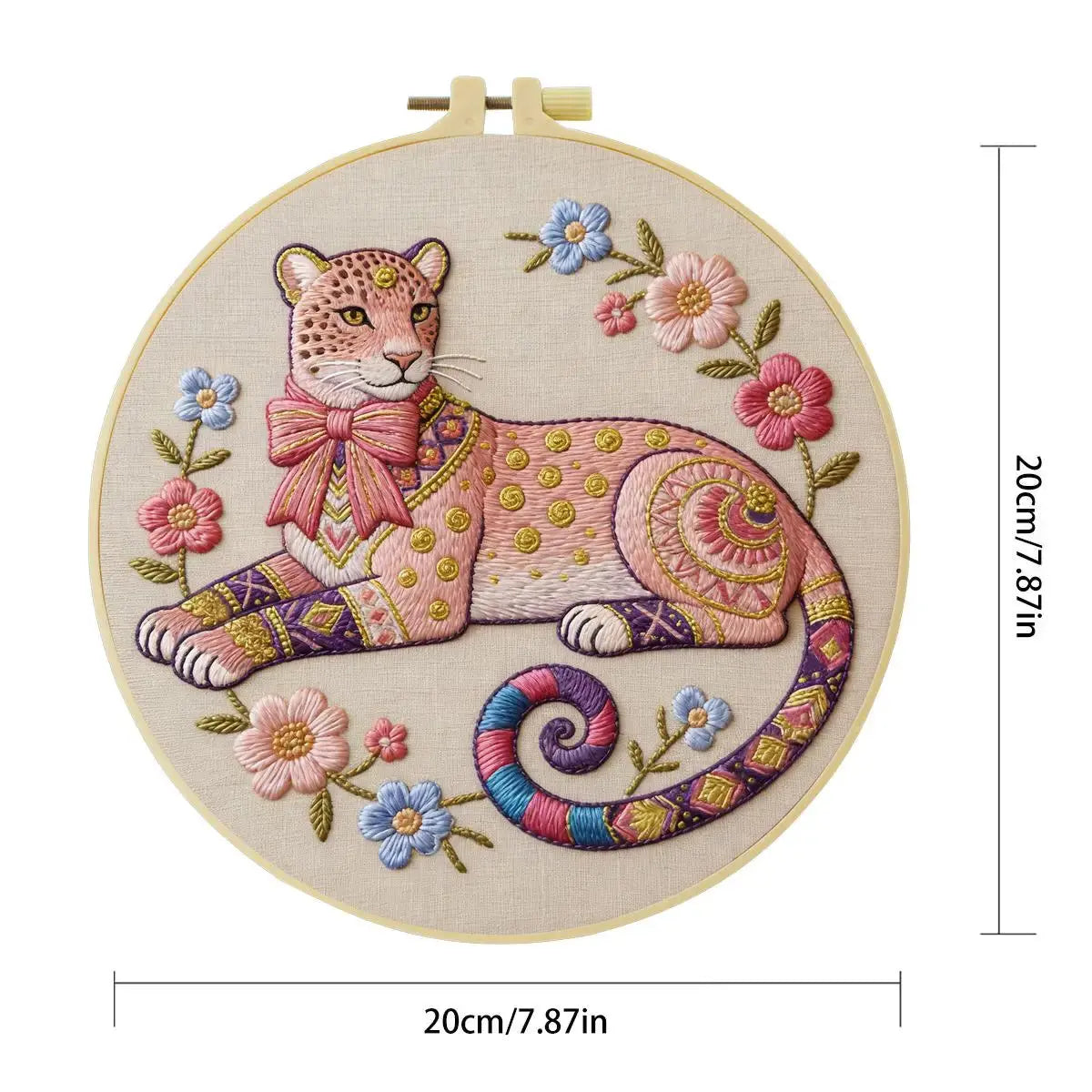 Blush Leopard Embroidery Kit Kits For Stitchers