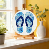 Coastal Blue Flip-Flops Embroidery Kit 🌊🩴 Kits For Stitchers