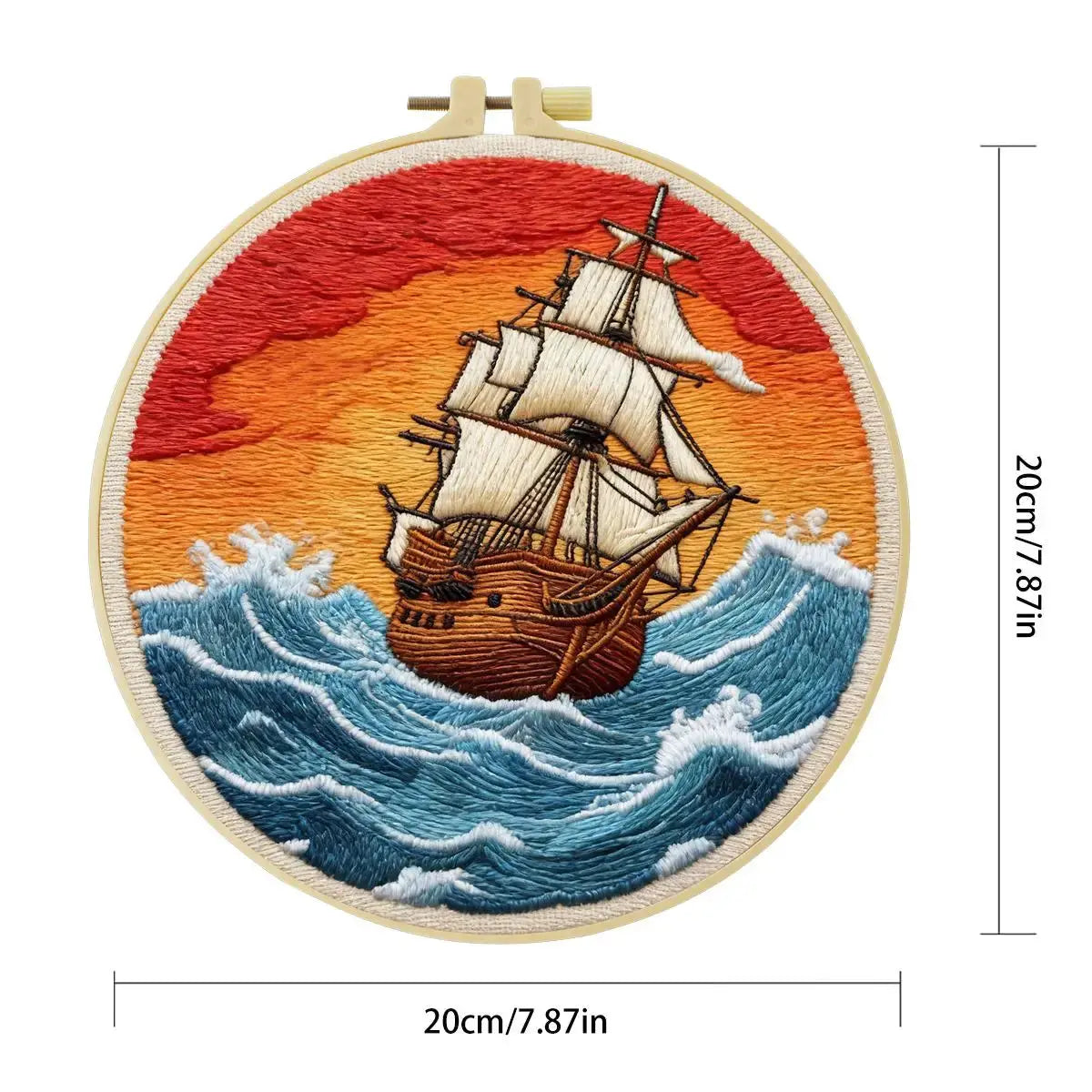 Vintage Sailing Ship Embroidery Kit Kits For Stitchers