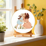 Mother & Daughter Embroidery Kit for Beginners – DIY Family Love Hand Embroidery Hoop Set