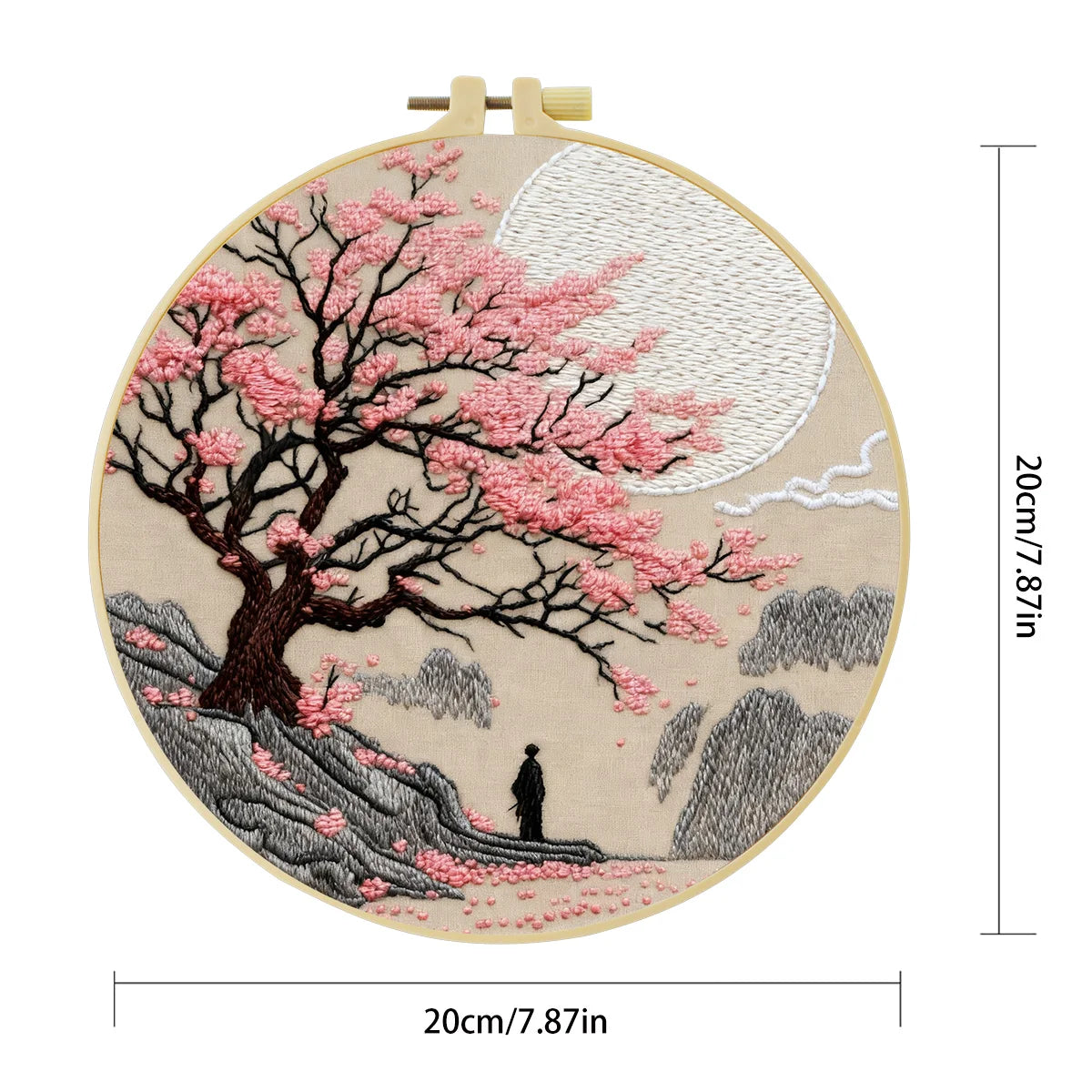 Lavender Field Embroidery DIY Kit – Beginner Floral Stitching Kit with Hoop & Pattern