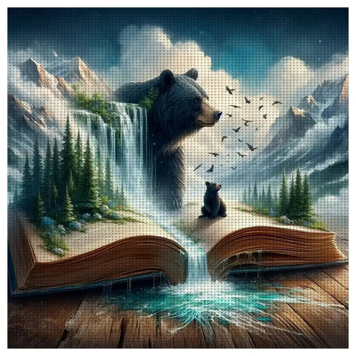 Enchanted Bear Storybook Cross Stitch Kit 🐻📖🏔️💧✨ Kits For Stitchers