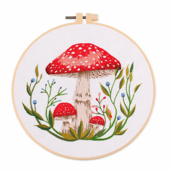 Woodland Mushroom Hand Embroidery Kit