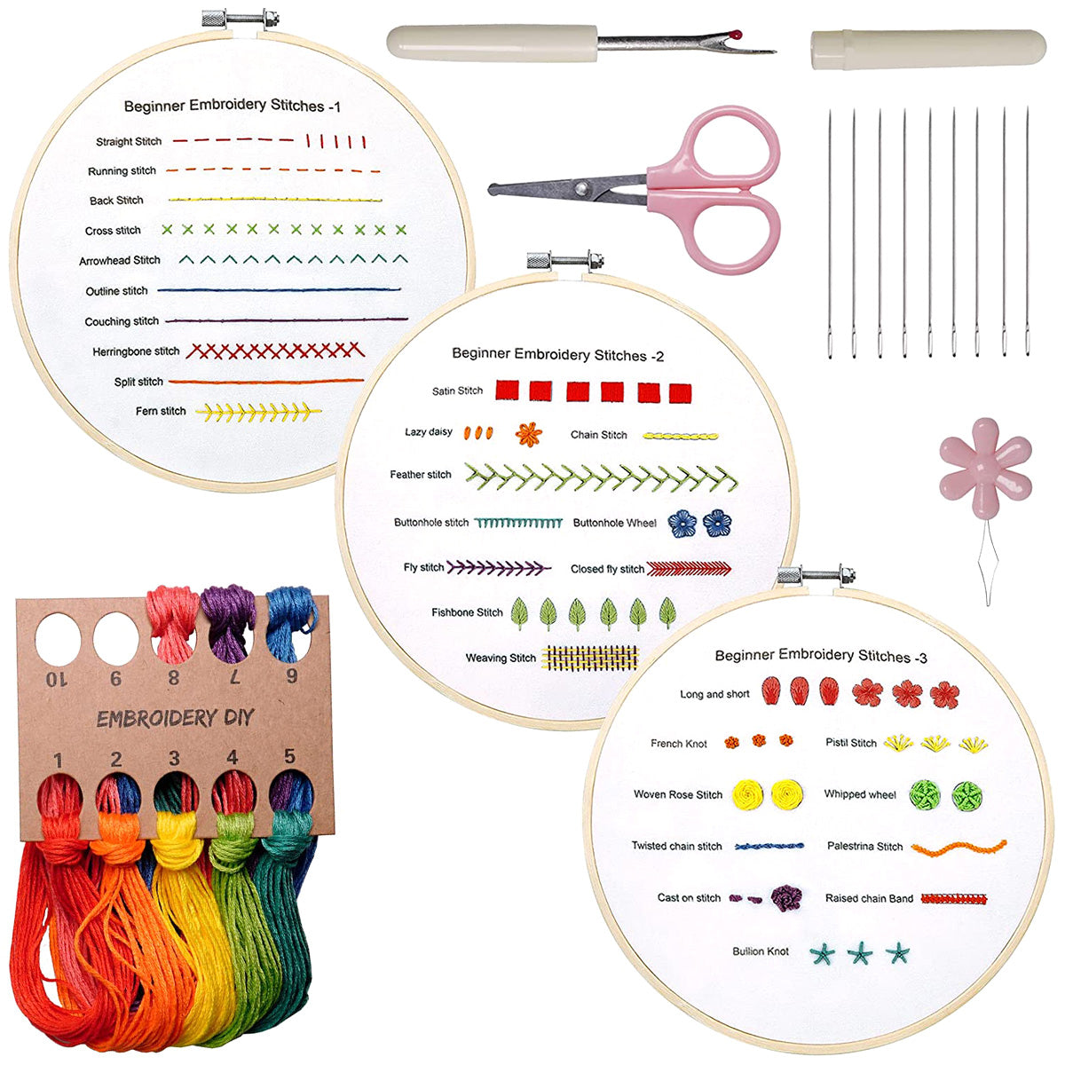 30-Stitch Beginner Embroidery Sampler Kit ⭐ Kits For Stitchers
