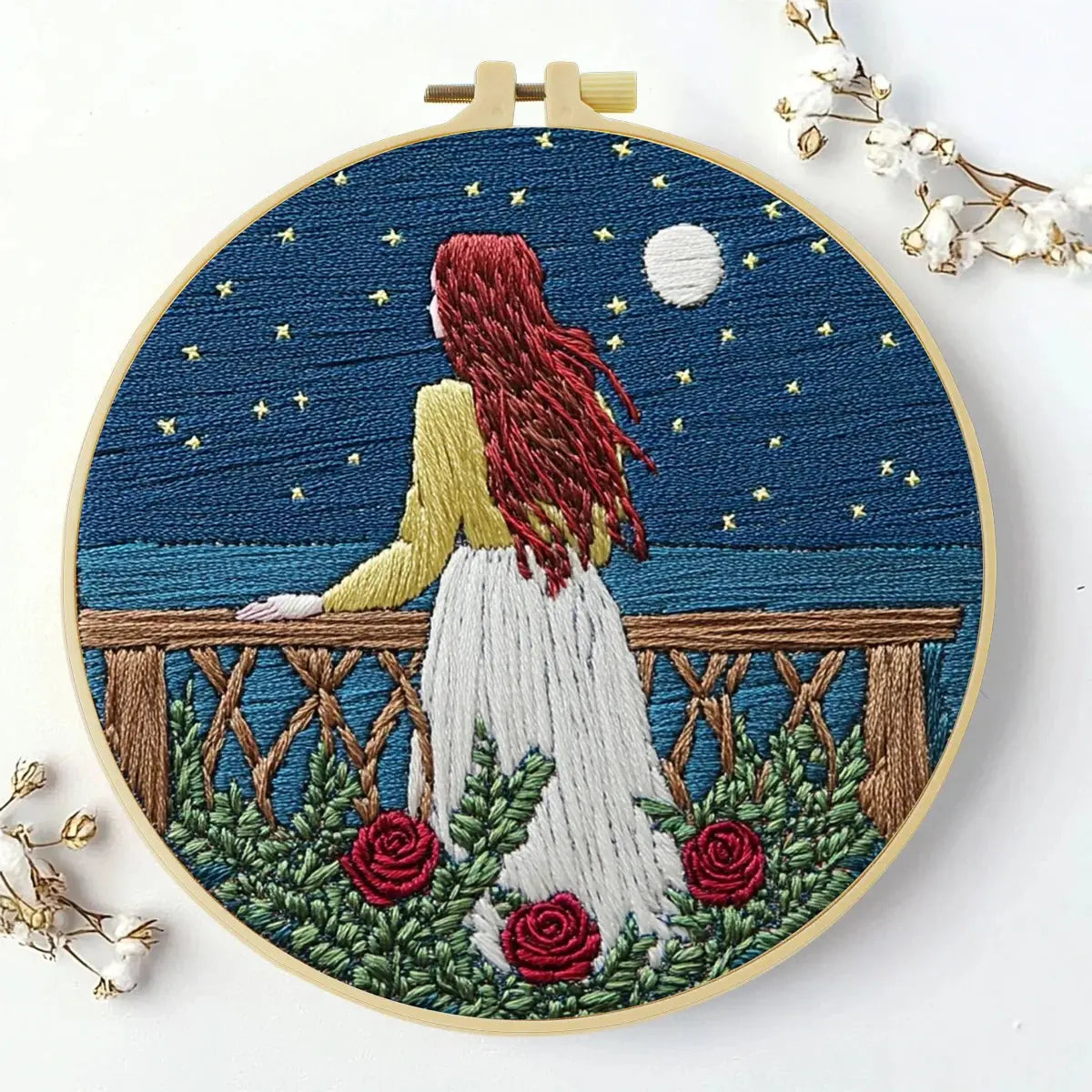 Lavender Field Embroidery DIY Kit – Beginner Floral Stitching Kit with Hoop & Pattern The Stichers Heavane