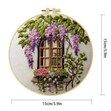Windows & Flowers Hand Embroidery Kit The Stichers Heavane