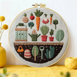 Hand-Embroidered Garden Wall Art – Vegetable & Plant Hoop Decor The Stichers Heavane