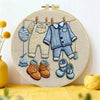 Handmade Baby Clothes Embroidery Hoop Wall Art – Sweet Nursery Laundry Line Decor Kits For Stitchers