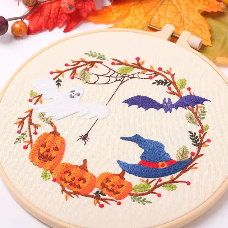 Cute Halloween Embroidery Kit Collection – 6 Designs