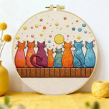 Moonlit Cat Gathering Embroidery Kit 🐈🌙✨ Kits For Stitchers