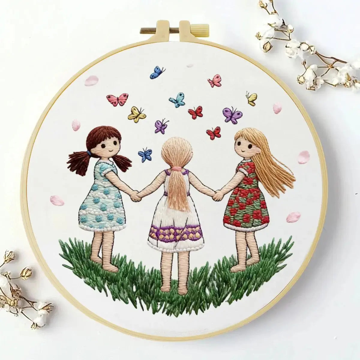 Best Friends Embroidery Kit for Beginners – DIY Girls Hand Embroidery Hoop Set Kits For Stitchers