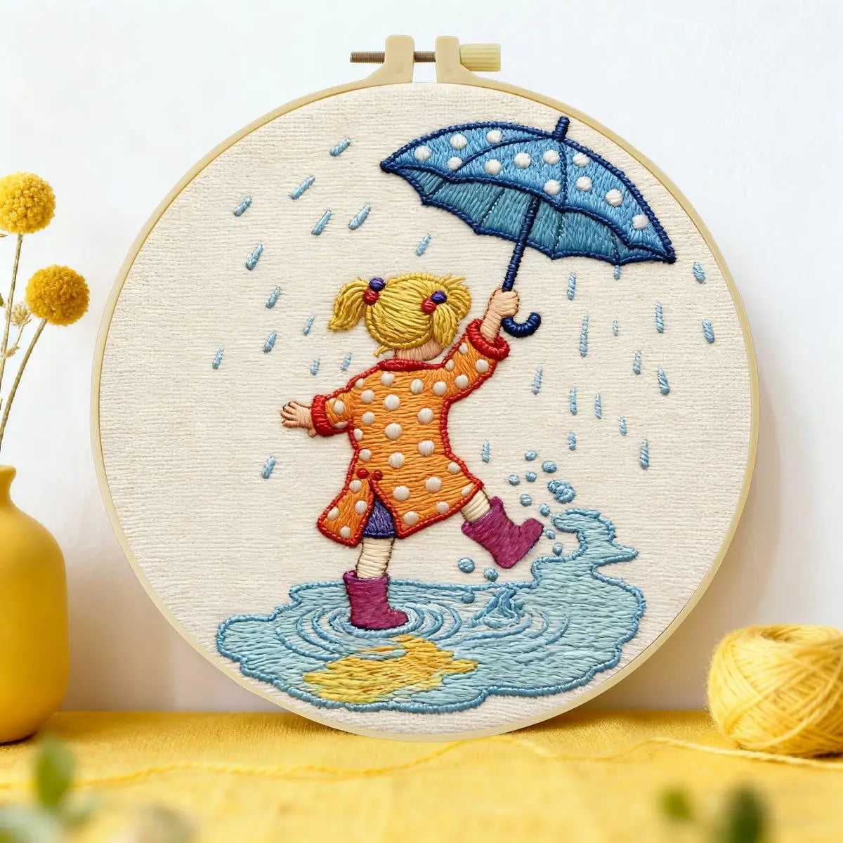 Rainy Day Puddle Jumper Embroidery Kit ☔💛 Kits For Stitchers