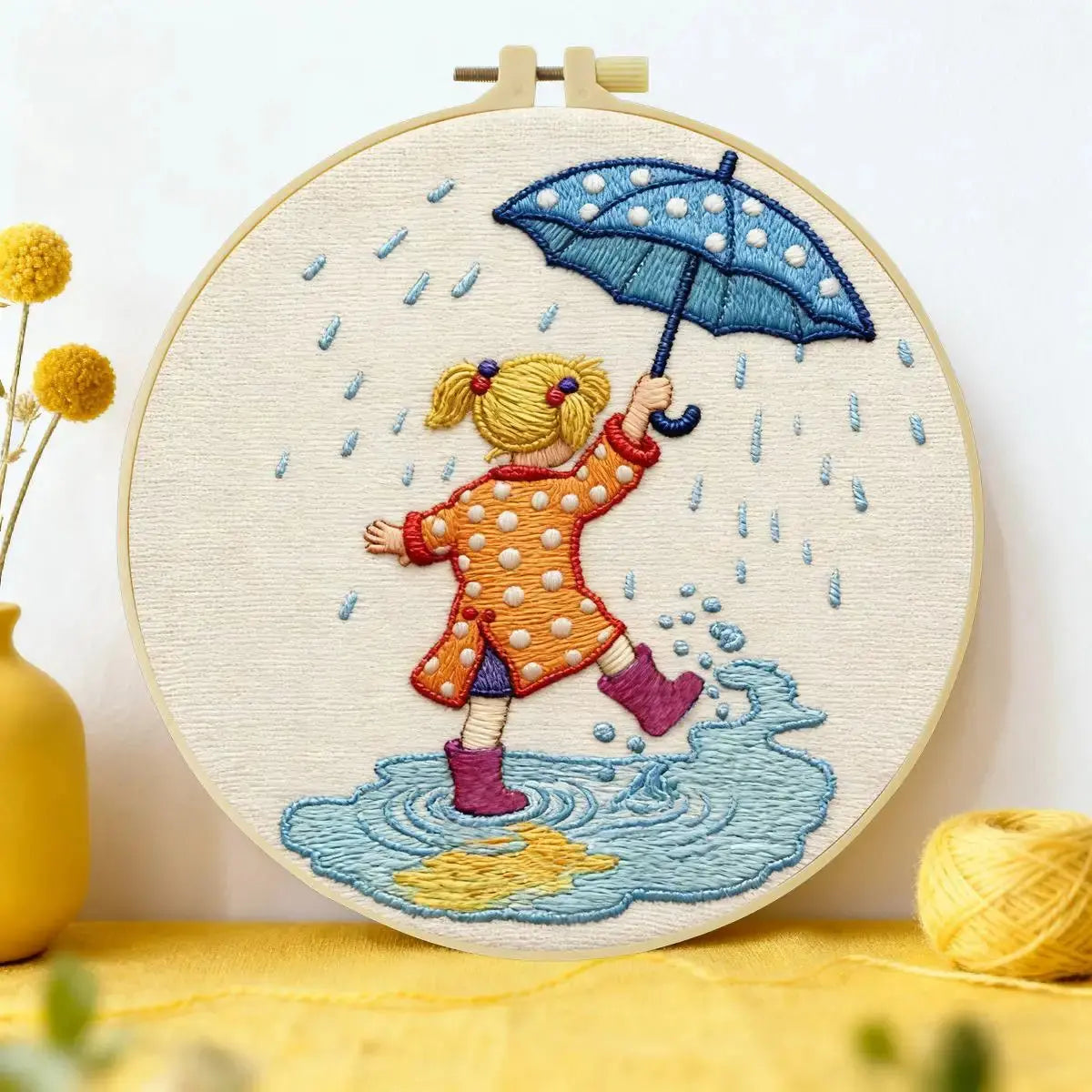 Rainy Day Puddle Jumper Embroidery Kit ☔💛 Kits For Stitchers
