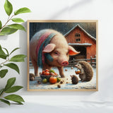 Pig & Hedgehog Friends Cross Stitch Kit 🐷🦔🍎❄️✨