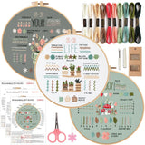 3/4pcs Beginner Embroidery Starter Kit Kits For Stitchers