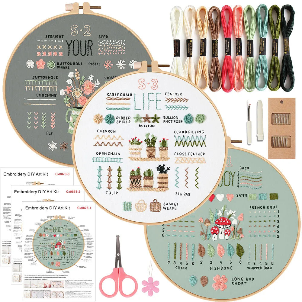 3-Piece Beginner Embroidery Stitch Practice Kit