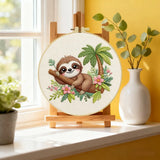Cute Tropical Sloth Embroidery Kit ๐ฆฅ๐ฟ๐ธ Kits For Stitchers