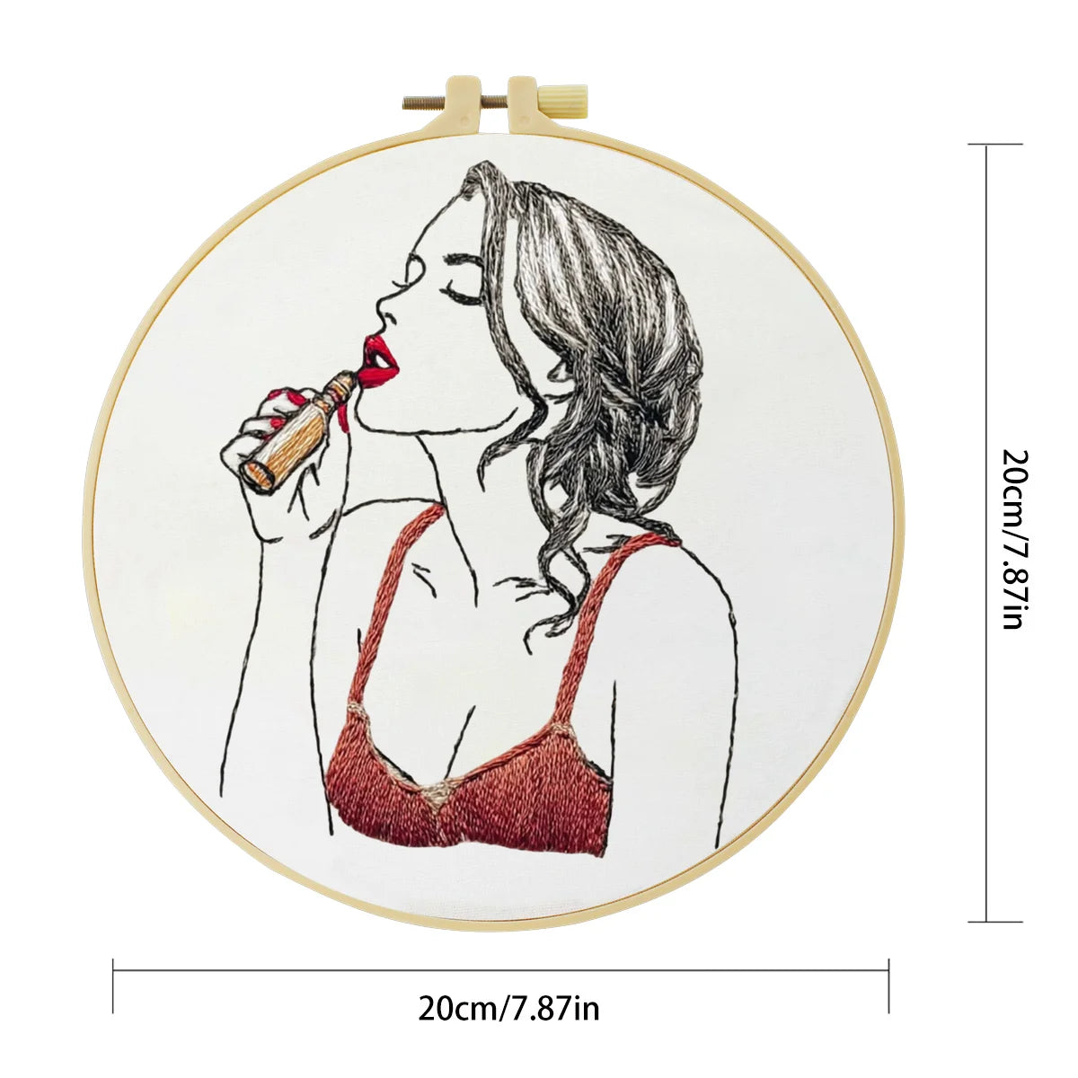 Red Lipstick Embroidery Kit 💄🧵