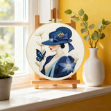 Elegant Lady in Blue Embroidery Kit Kits For Stitchers