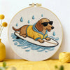 Surfing Dachshund Embroidery Kit Kits For Stitchers