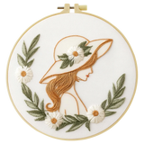 Floral Lady Portrait Hand Embroidery Kit