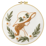 Floral Lady Portrait Hand Embroidery Kit The Stichers Heavane