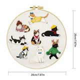 Cute Fashion Cats Embroidery Kit – Kawaii DIY Hand Embroidery Hoop Art Set for Cat Lovers Kits For Stitchers