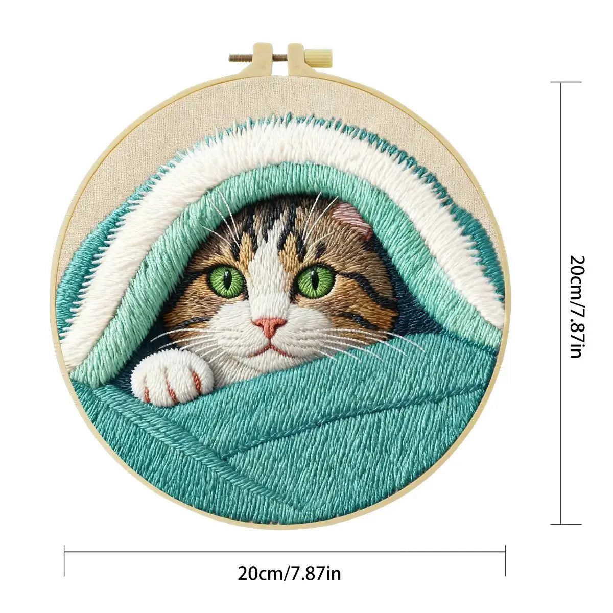 Cozy Blanket Kitten Embroidery Kit 🐱🩵🧵 Kits For Stitchers