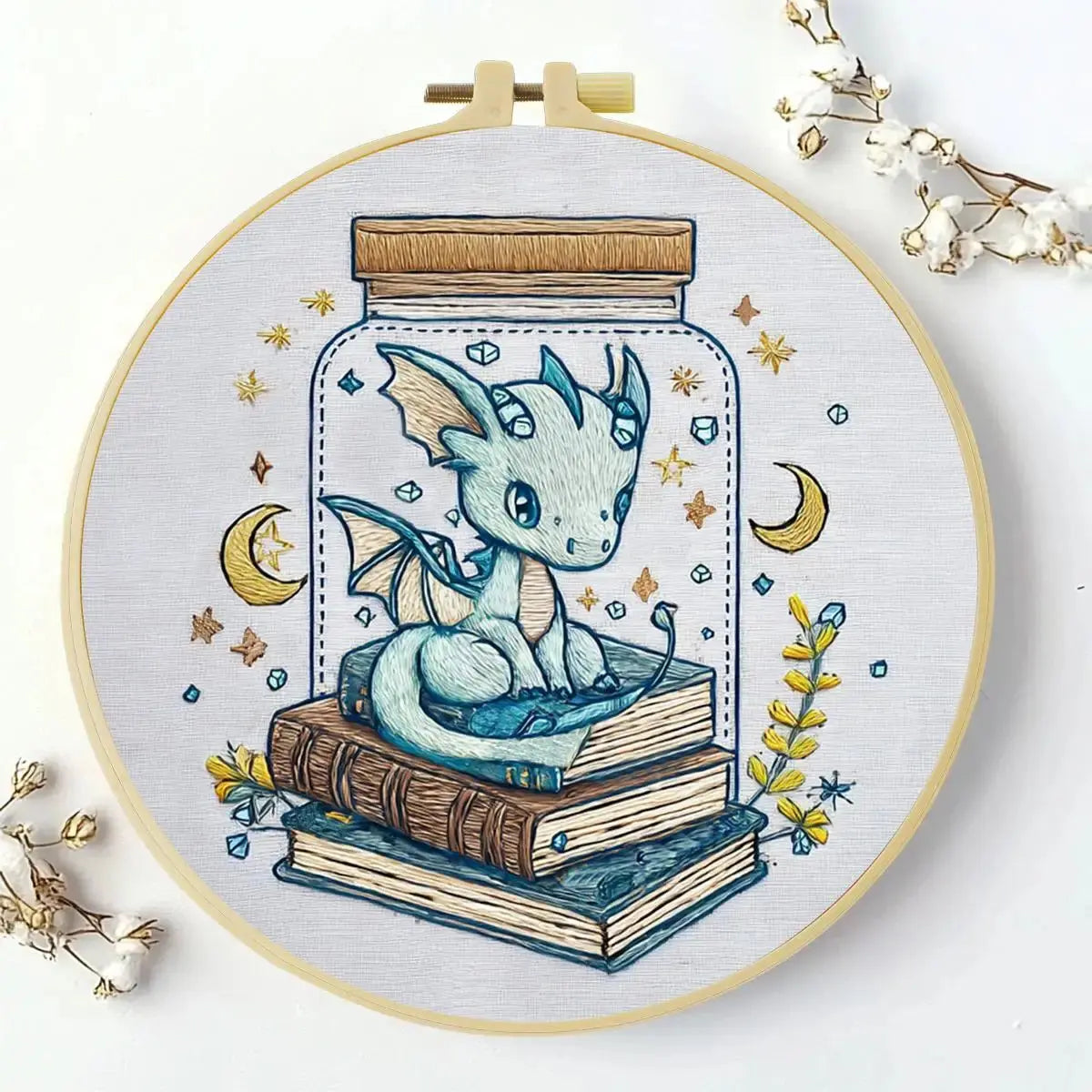 Baby Dragon Library Embroidery Kit Kits For Stitchers