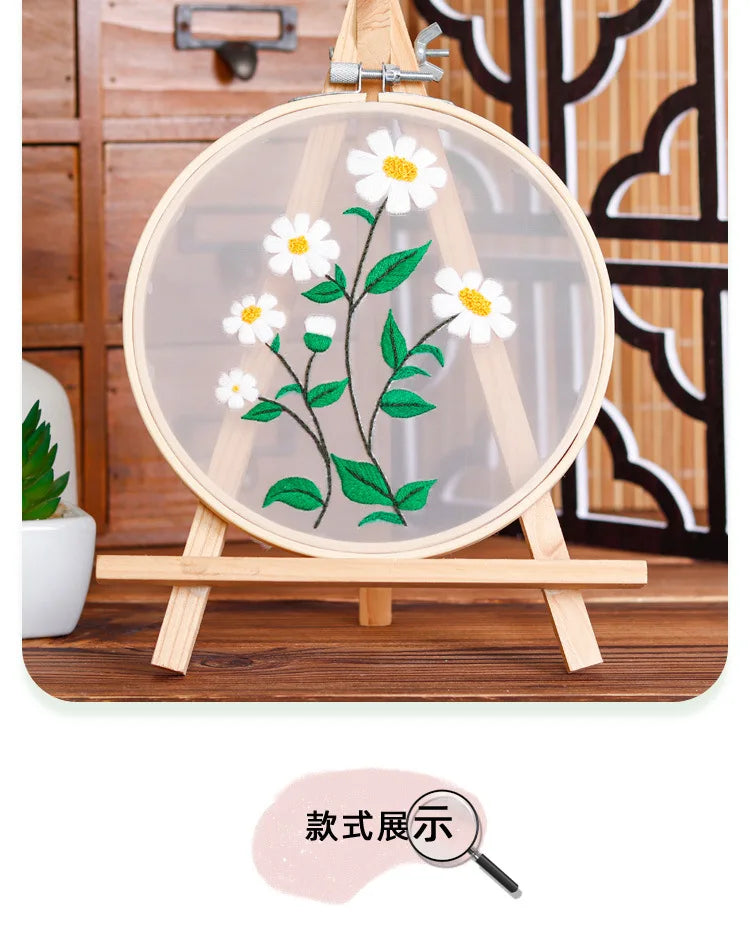 Transparent Double-Sided Flower Embroidery Starter Kit