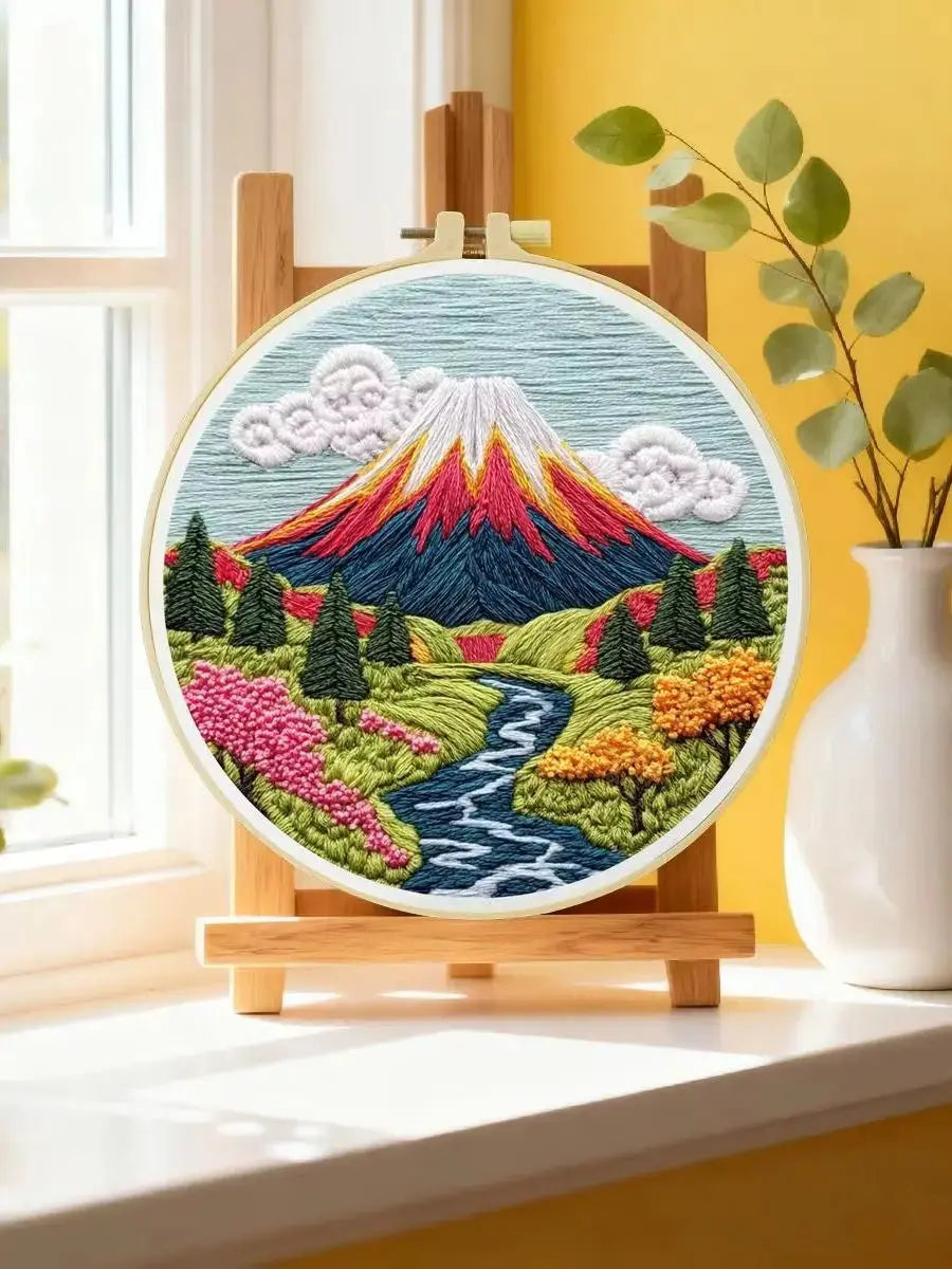 Mount Fuji Embroidery Kit Kits For Stitchers