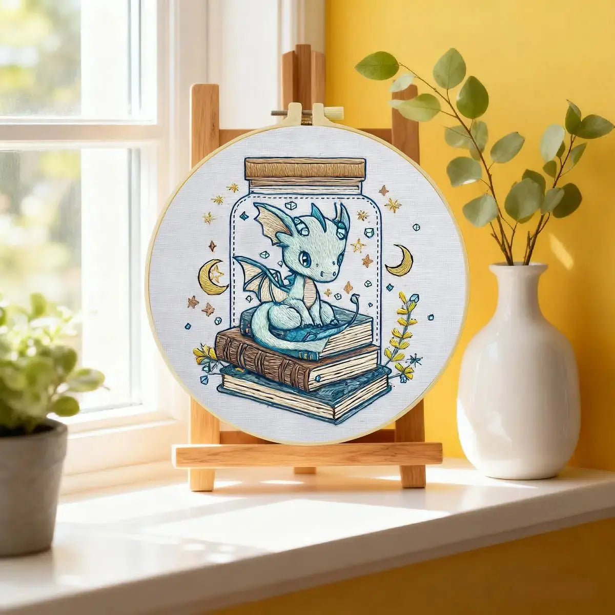 Baby Dragon Library Embroidery Kit Kits For Stitchers