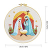 Nativity Scene Embroidery DIY Kit – Christmas Religious Beginner Stitching Kit with Hoop, Pattern & Threads