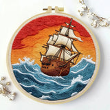 Vintage Sailing Ship Embroidery Kit Kits For Stitchers
