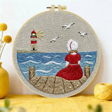Seaside Lighthouse Daydream Embroidery Kit 🌊⚓❤️ Kits For Stitchers
