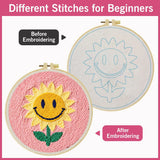 Smiley Sunflower Punch Needle Wall Art – Handmade Embroidery Hoop Decor for Nursery & Cozy Rooms