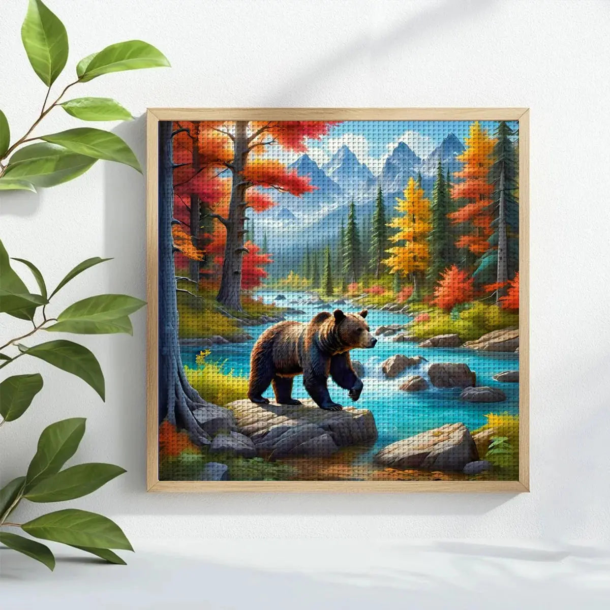 Autumn Bear Wilderness Cross Stitch Kit 🐻🍂🏔️💙✨ Kits For Stitchers