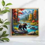 Autumn Bear Wilderness Cross Stitch Kit 🐻🍂🏔️💙✨ Kits For Stitchers