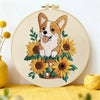 Sunflower Corgi Embroidery Kit Kits For Stitchers
