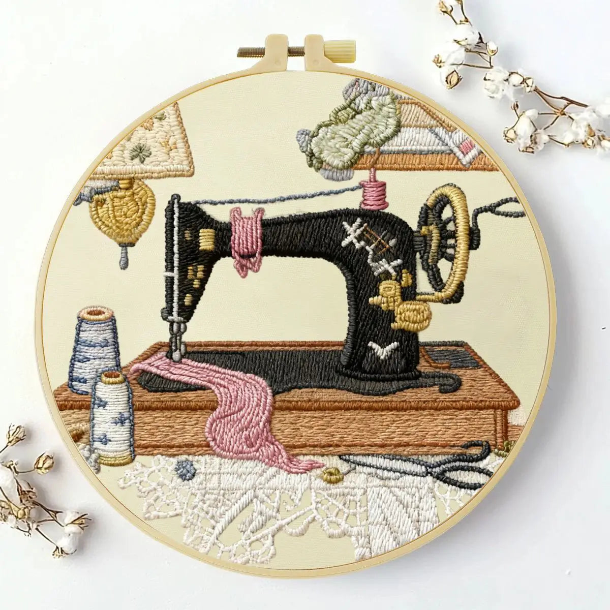 Retro Sewing Machine Embroidery Kit