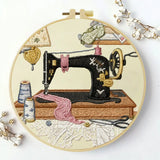 Retro Sewing Machine Embroidery Kit